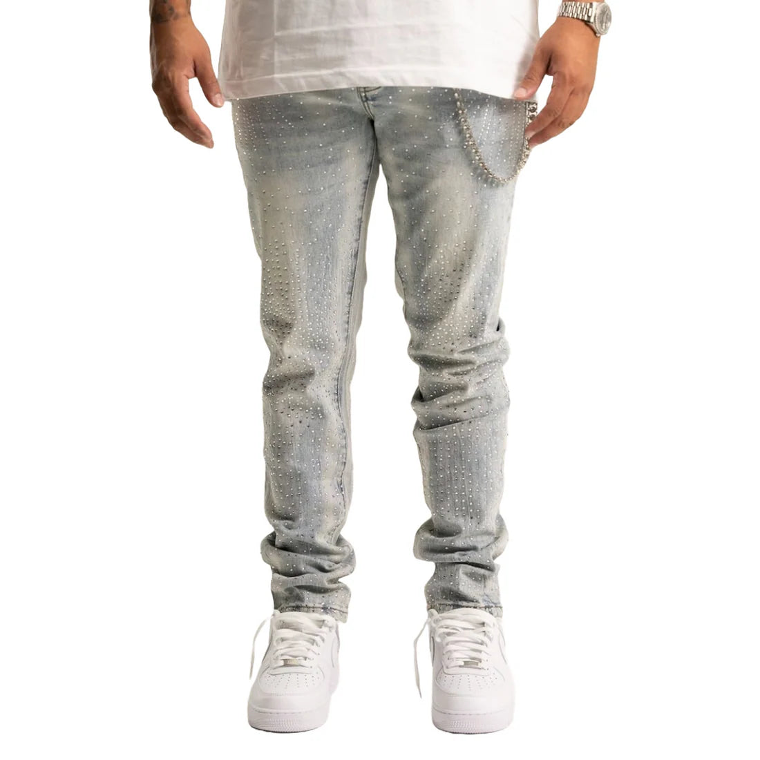 'CRISTAL' LIGHT BLUE SKINNY DENIM JEAN