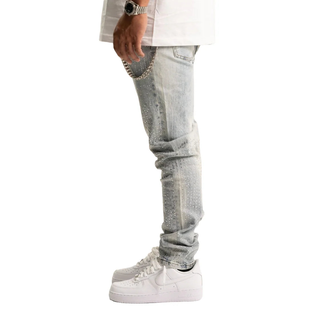 'CRISTAL' LIGHT BLUE SKINNY DENIM JEAN