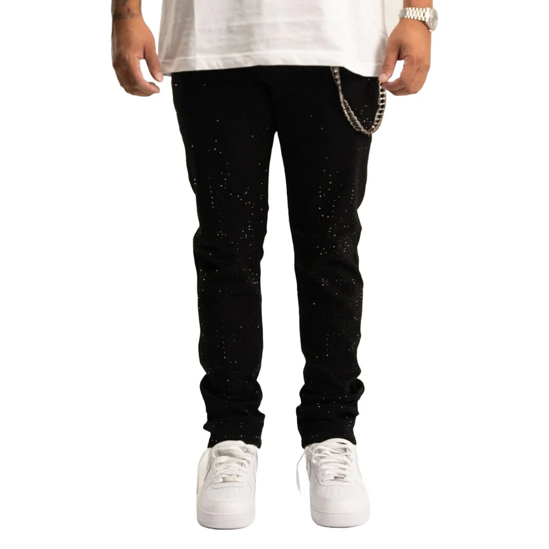 'CRISTAL' JET BLACK SKINNY DENIM JEAN