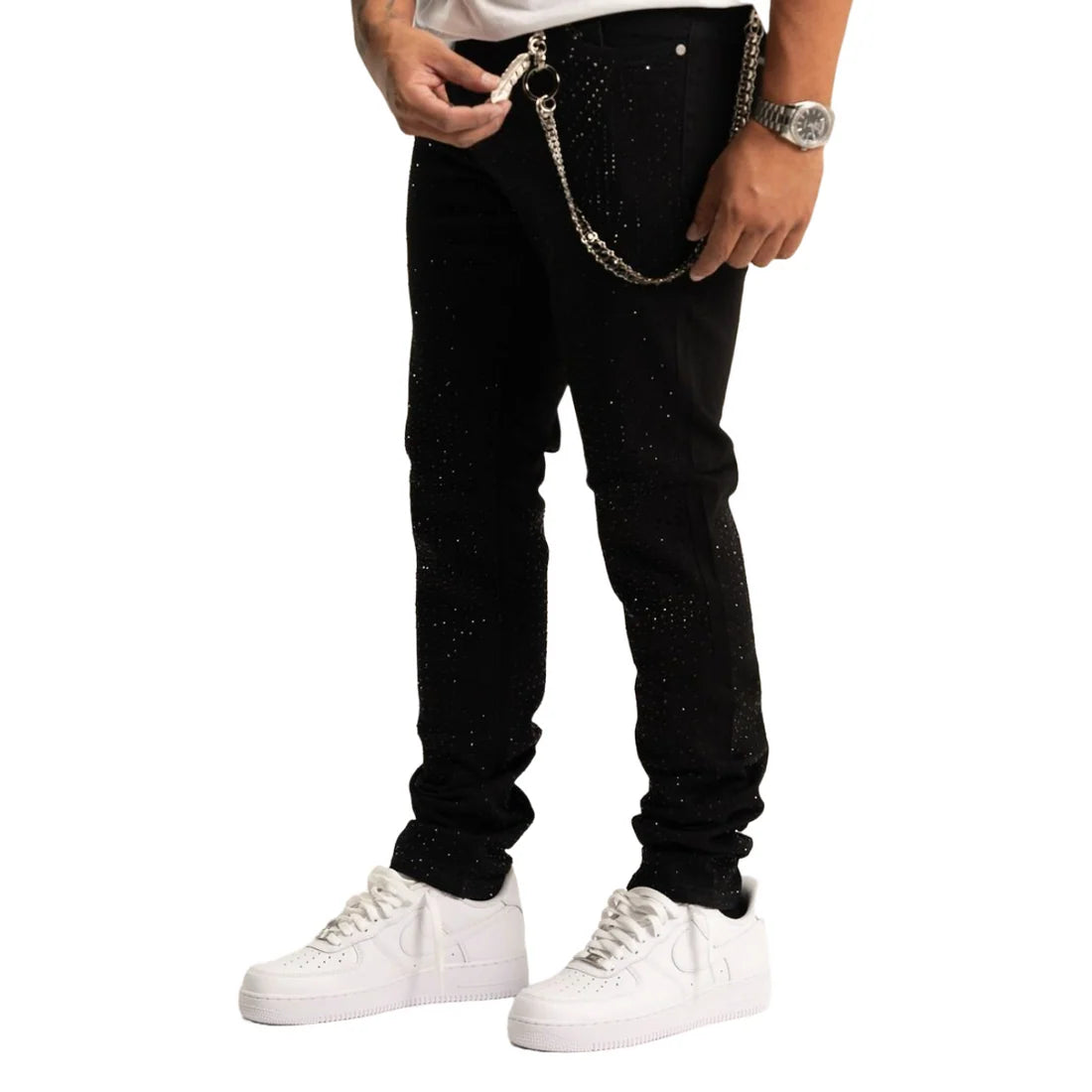 'CRISTAL' JET BLACK SKINNY DENIM JEAN