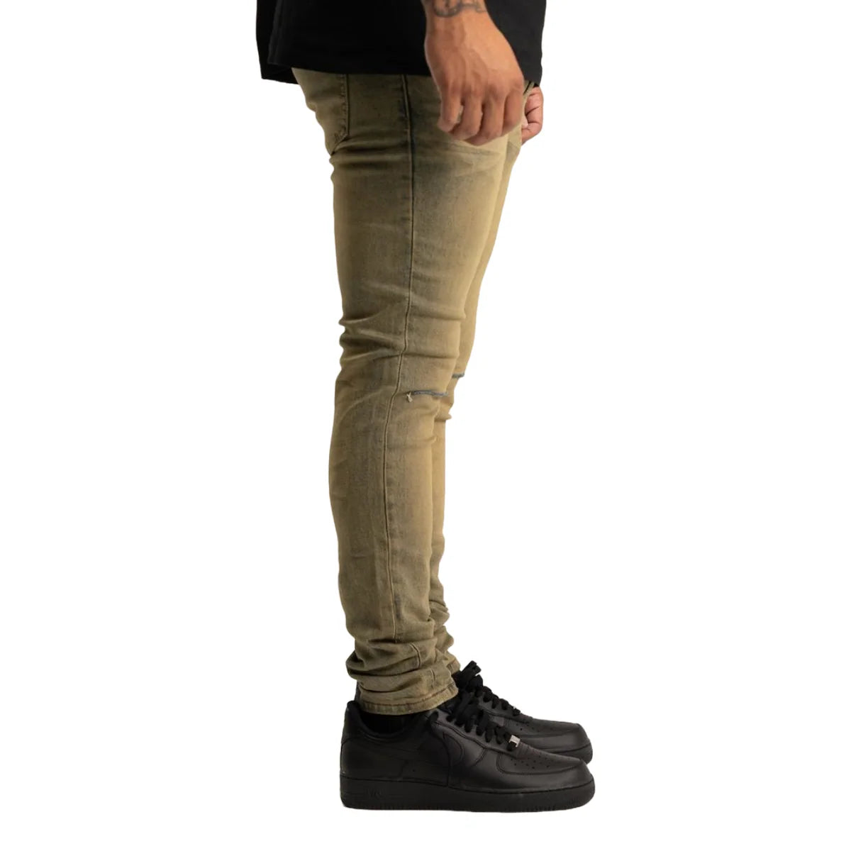 RVR 'ORIGIN' KS-02 RIPPED VINTAGE BLUE SKINNY DENIM