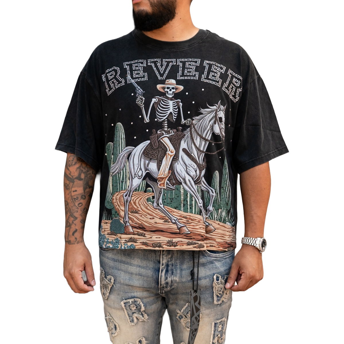 'COWBOY' TEE - BLACK