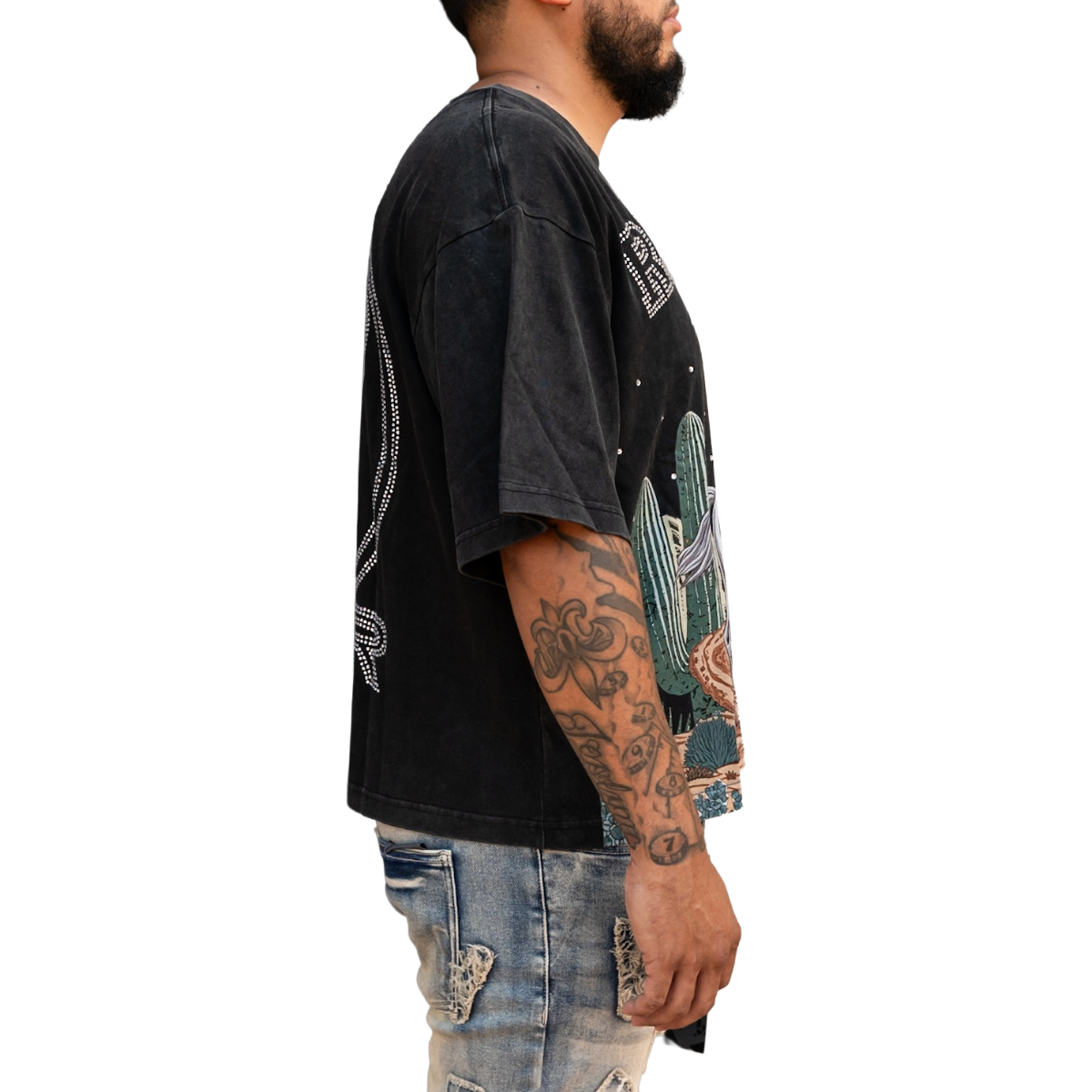 'COWBOY' TEE - BLACK
