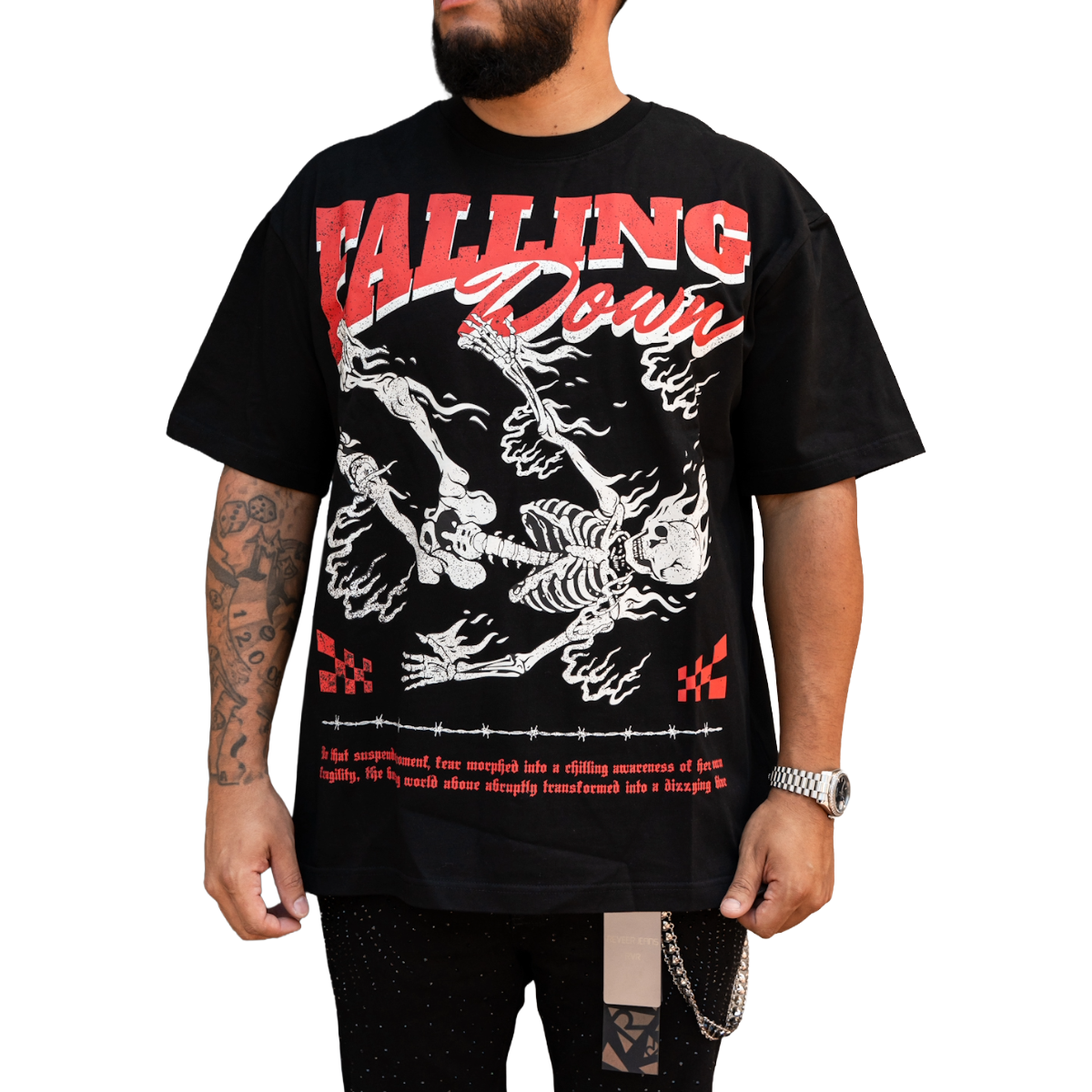 'FALLING DOWN' TEE - BLACK