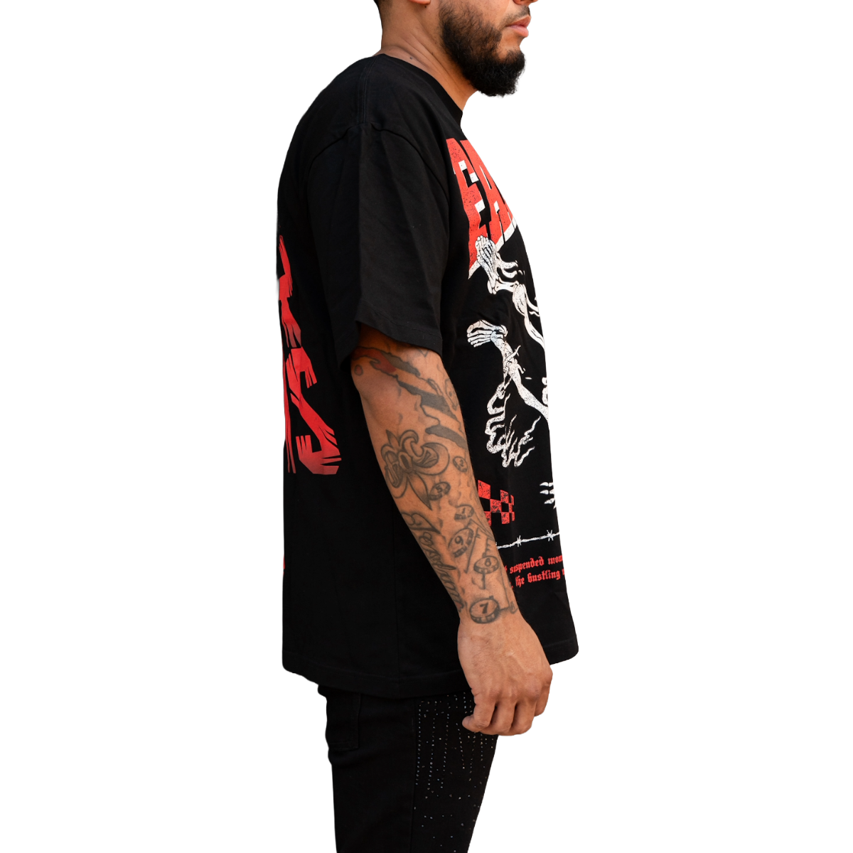 'FALLING DOWN' TEE - BLACK
