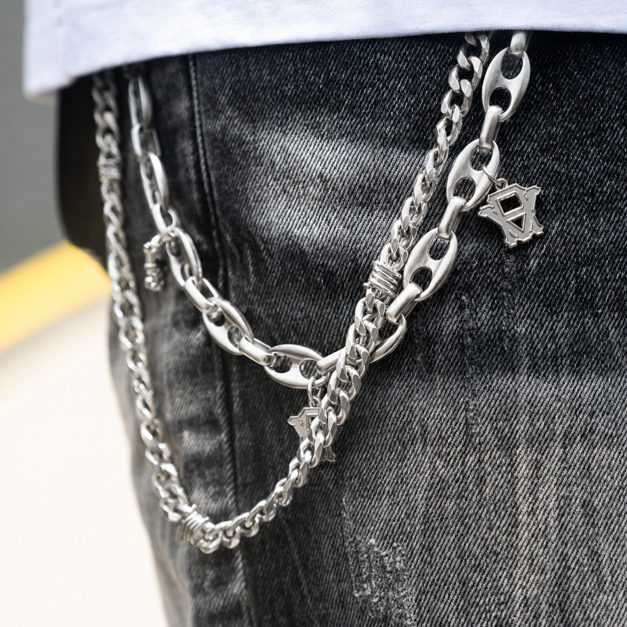 "ORIGIN" ICE GREY SKINNY DENIM (XP-15)