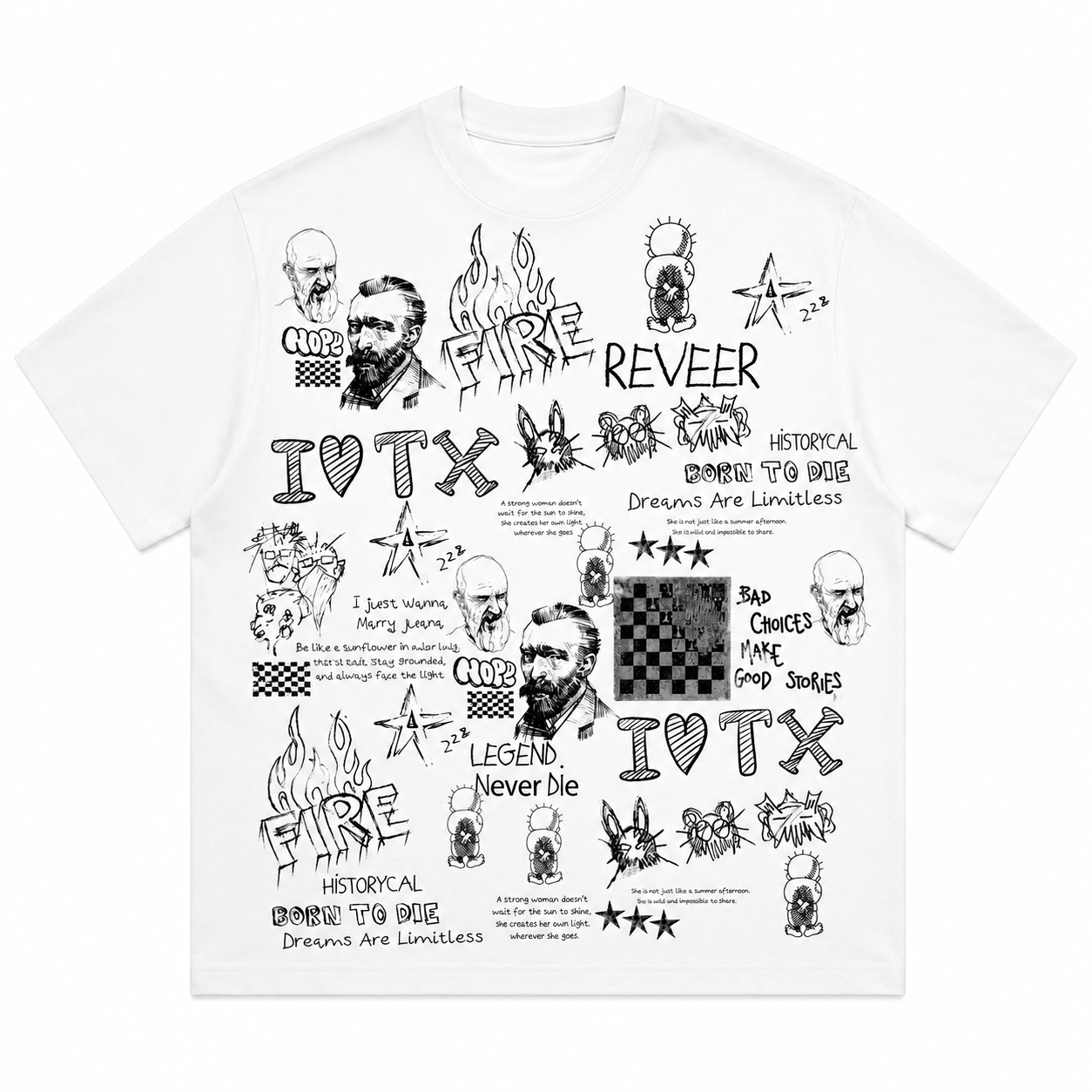 "BROKEN FIGURE" TEE (WHITE)