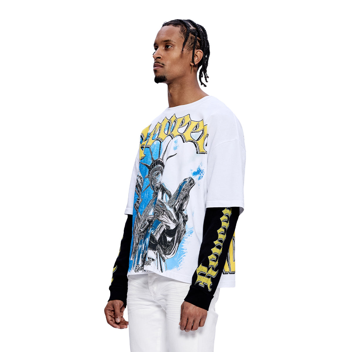 "ARMORED LIBERTY" WHITE DOUBLE SLEEVE