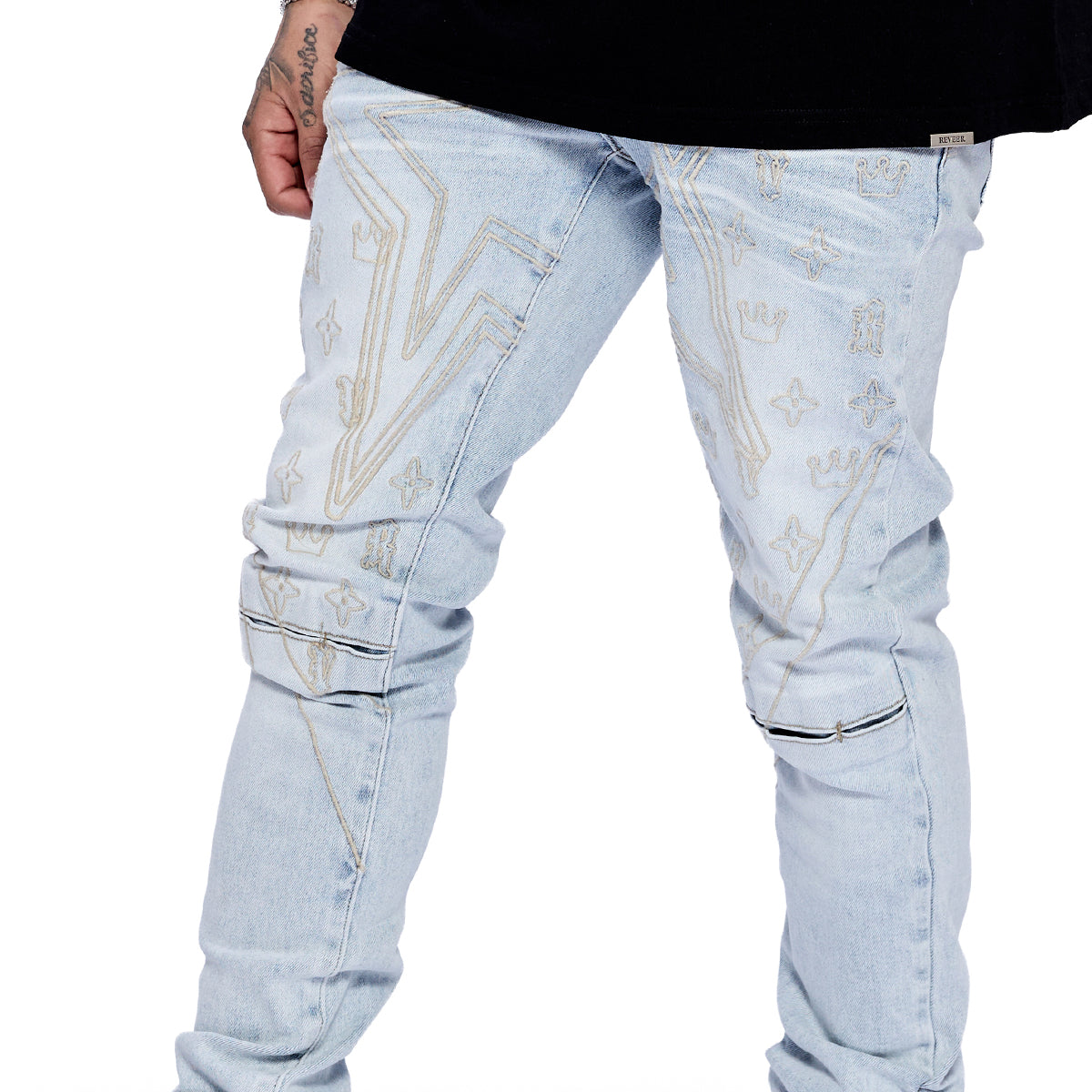 "STAR" ICE BLUE SKINNY DENIM