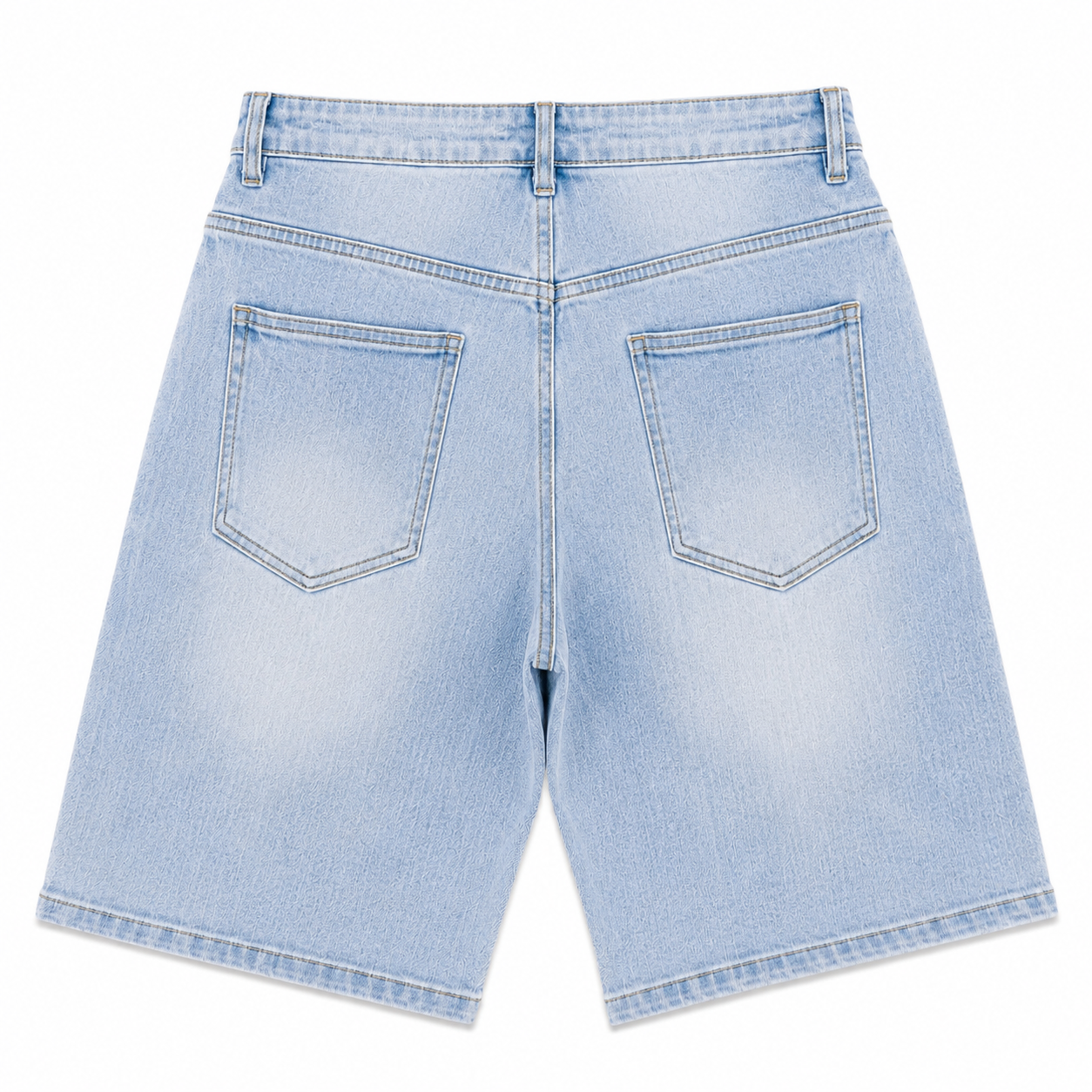 "CHECKERED" DENIM SHORTS (BLUE)
