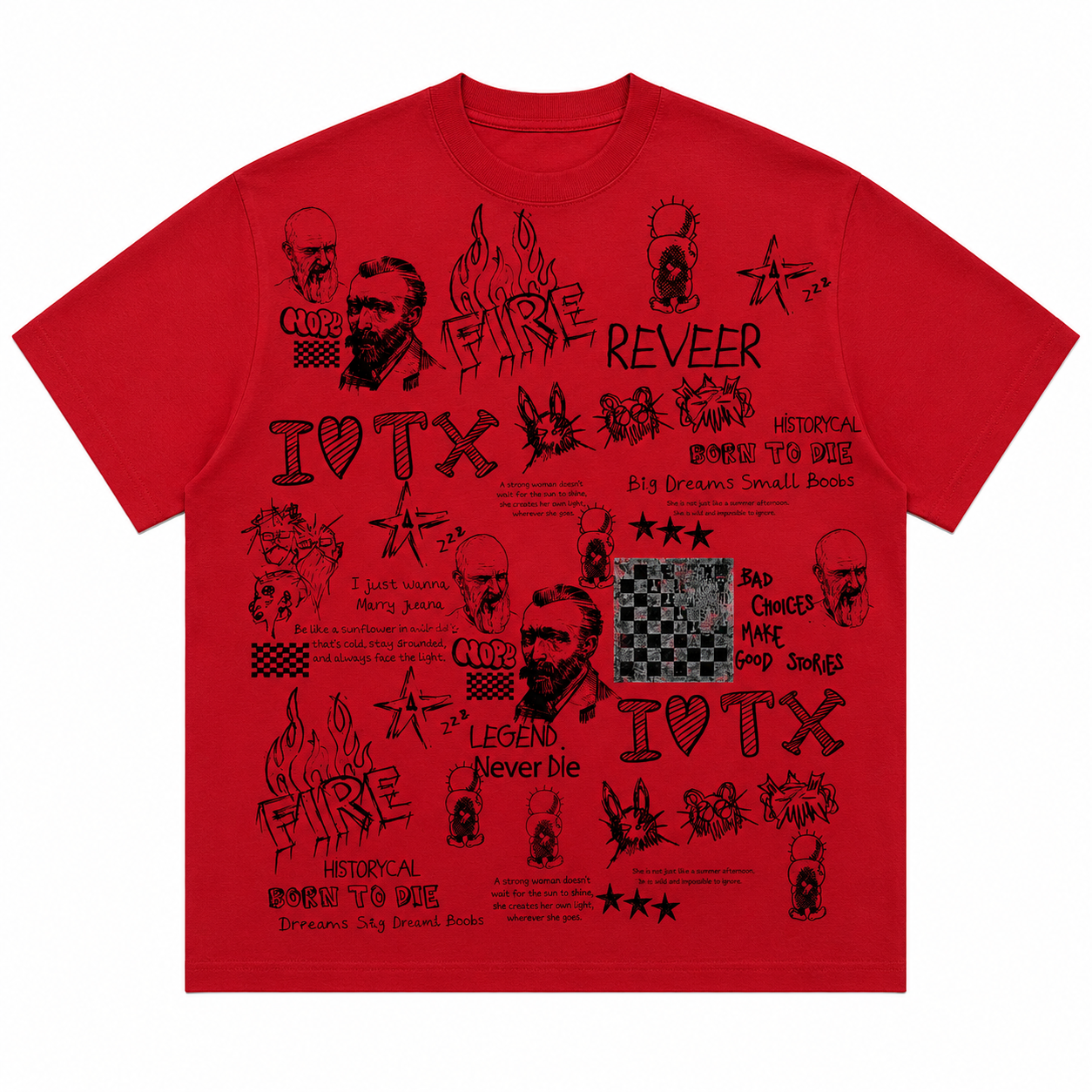 "BROKEN FIGURE" TEE (RED)