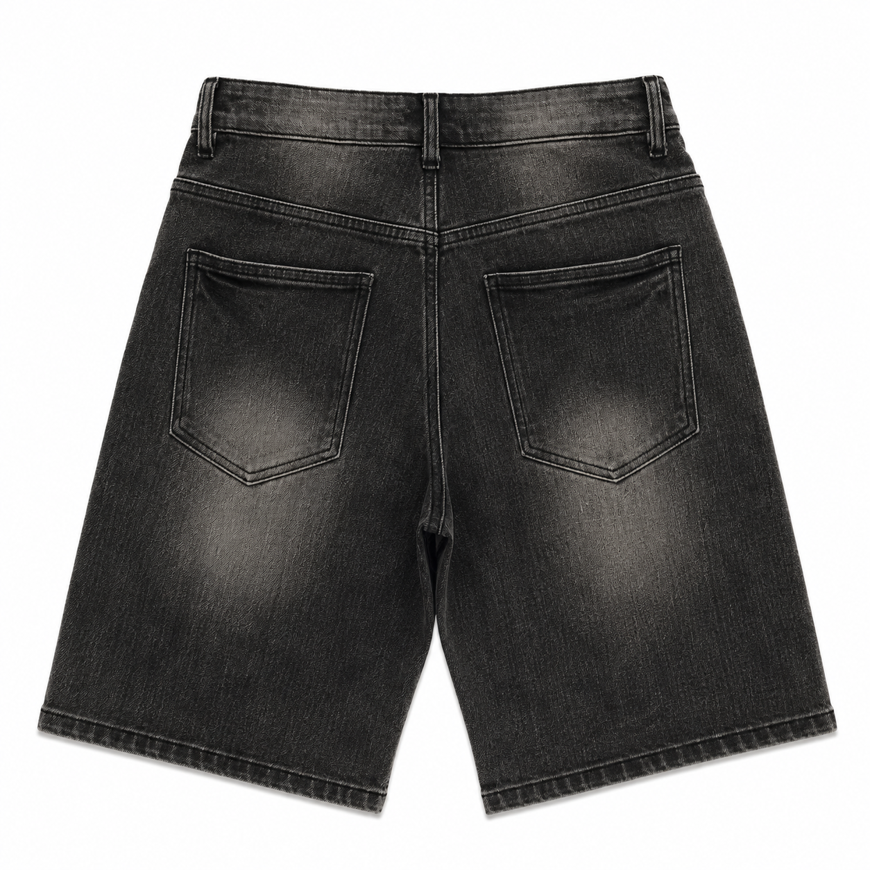 "CHECKERED" DENIM SHORTS (BLACK)