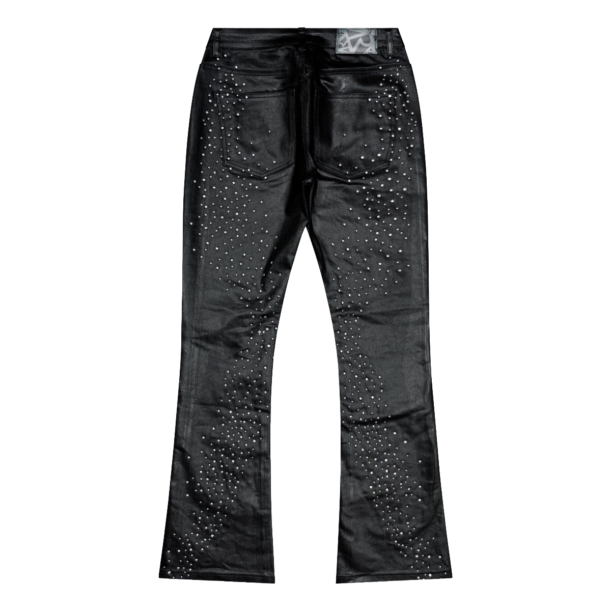 "COSMIC DRIP" WAX BLACK FLARE DENIM