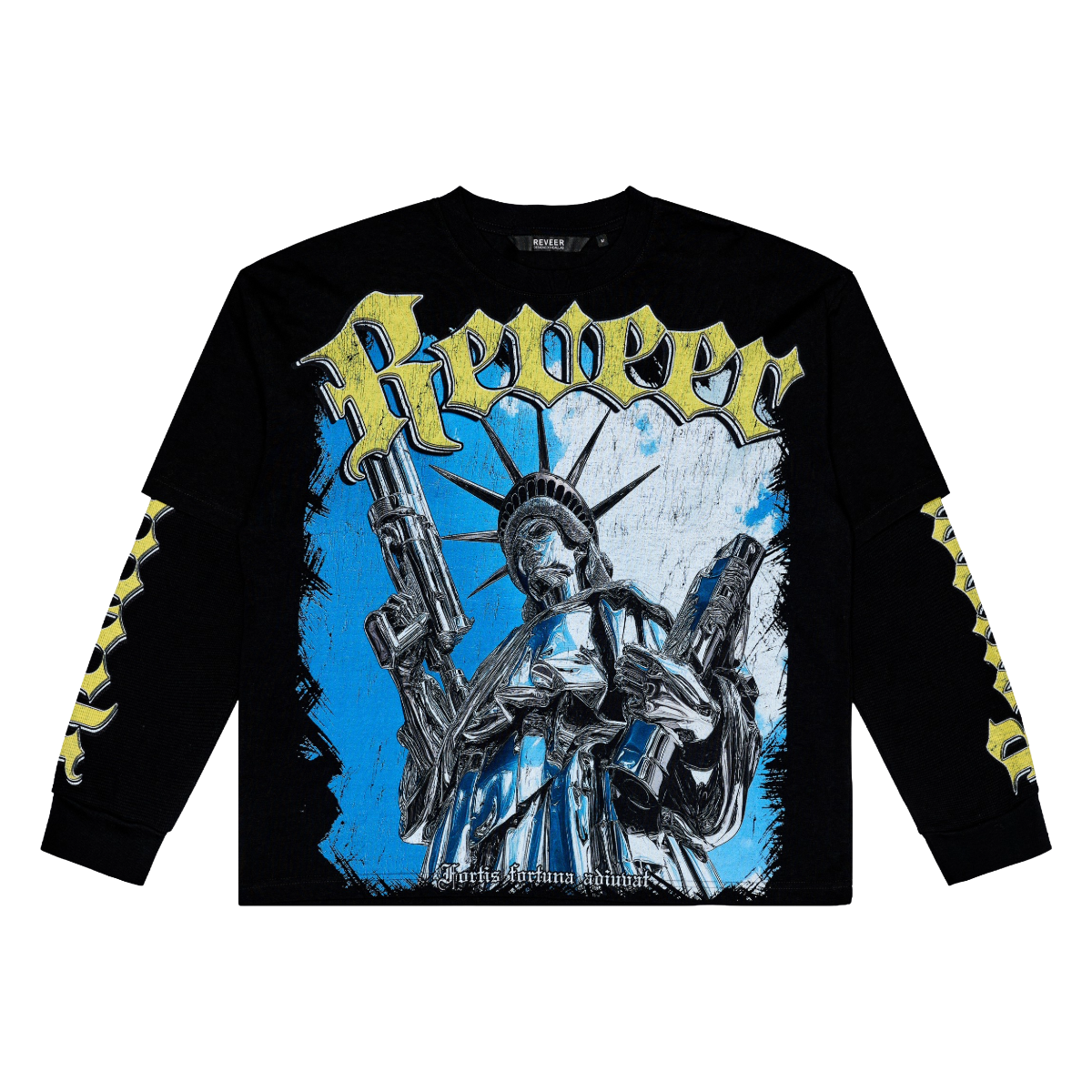 "ARMORED LIBERTY" BLACK DOUBLE SLEEVE