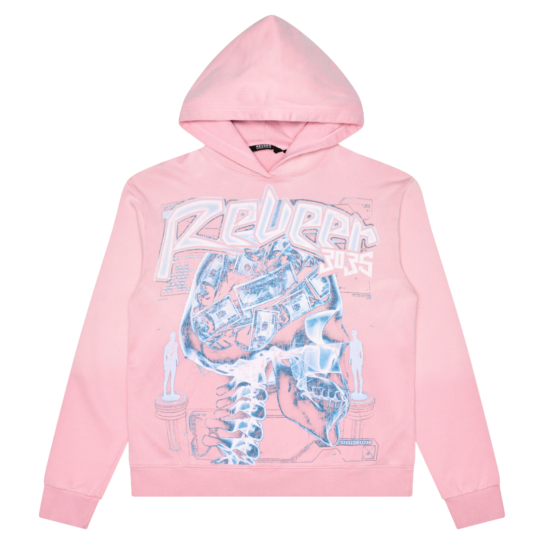 "CASHED OUT" PINK WASH HOODIE