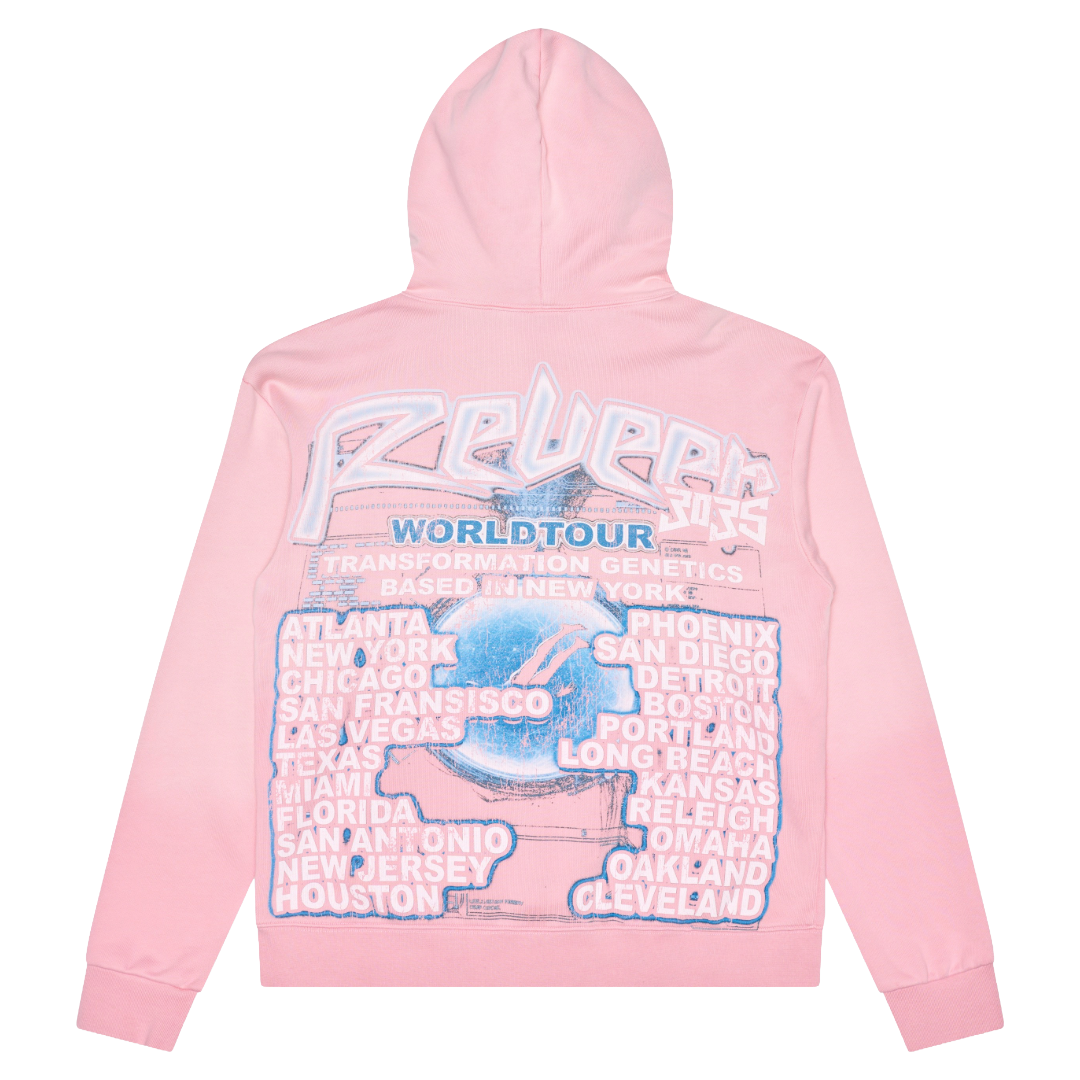 "CASHED OUT" PINK WASH HOODIE