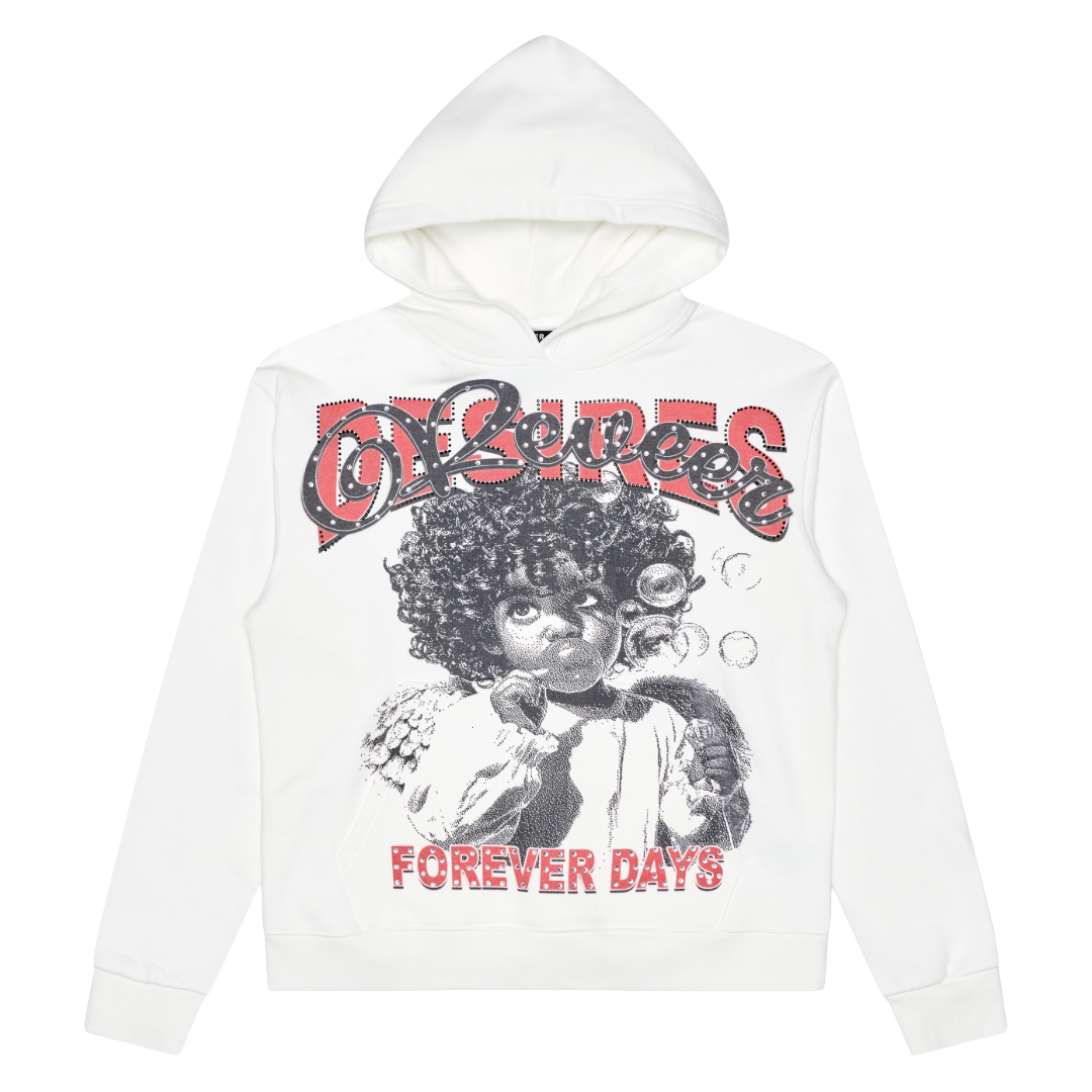 "FOREVER DAYS" WHITE HOODIE