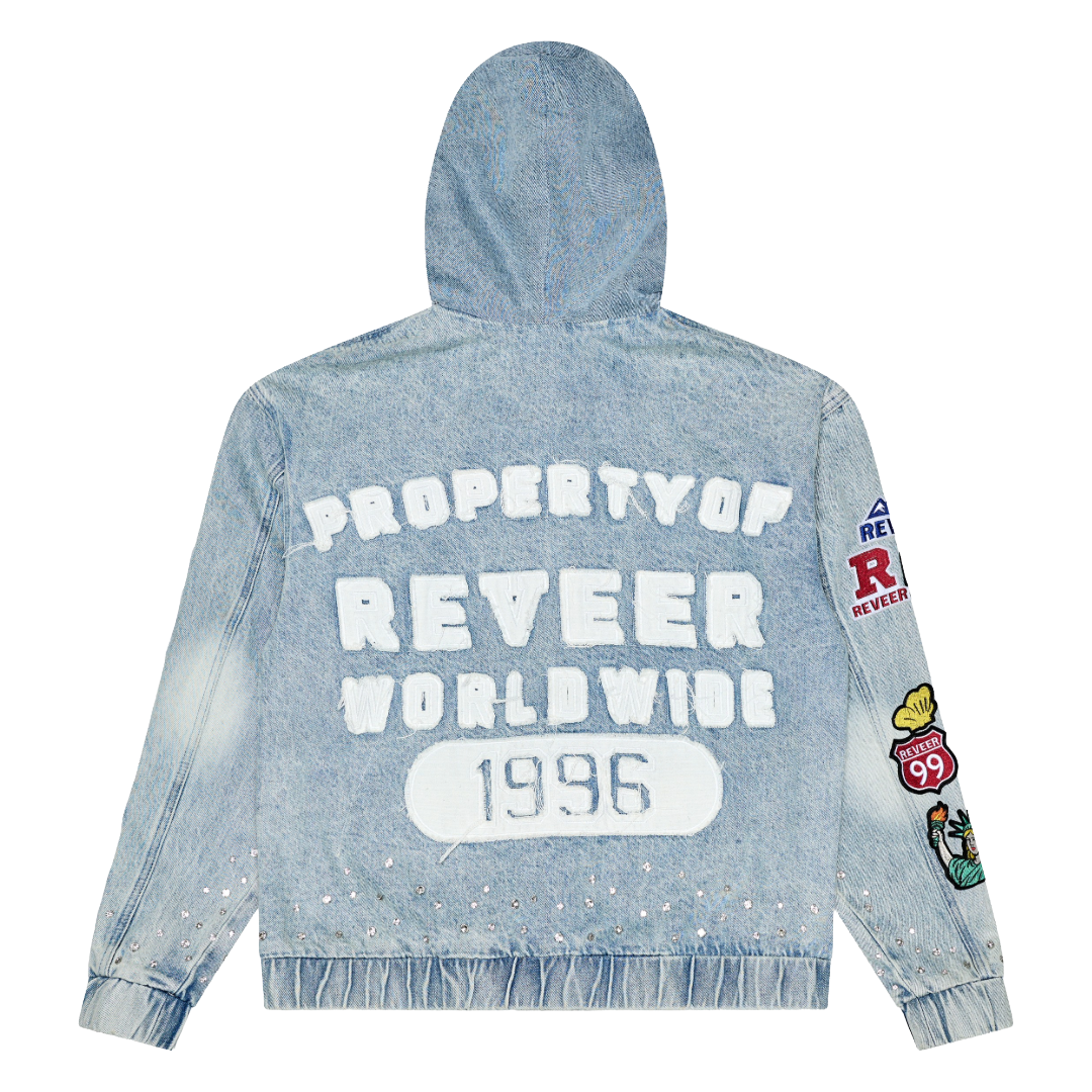 "HERITAGE" LT BLUE WASH DENIM HOODIE