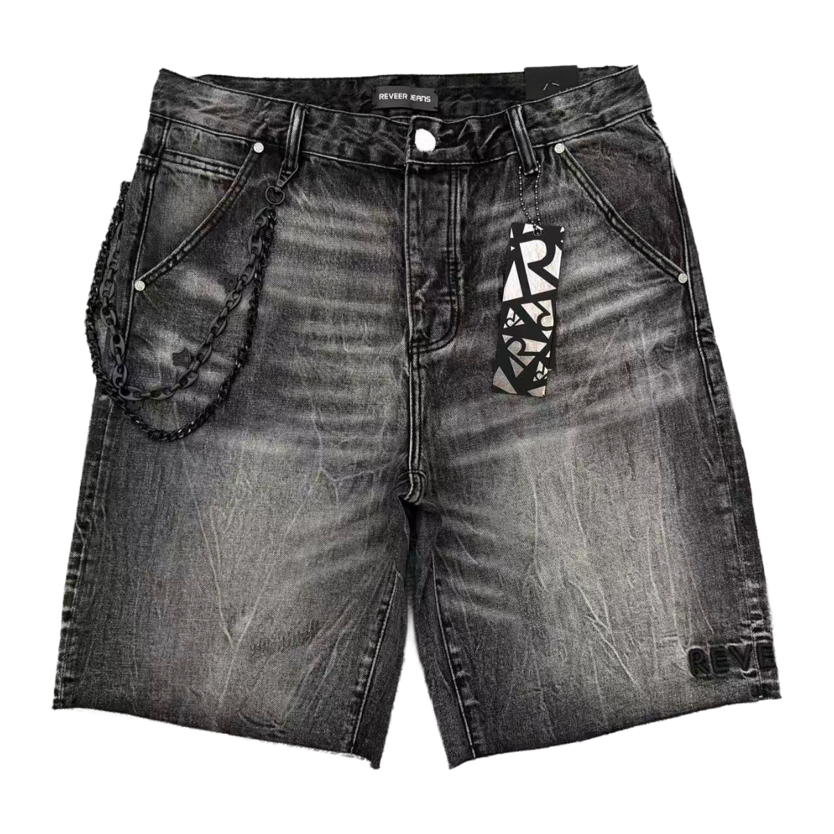 "CORE" SHADOW BLACK JEAN SHORTS (XP-07)