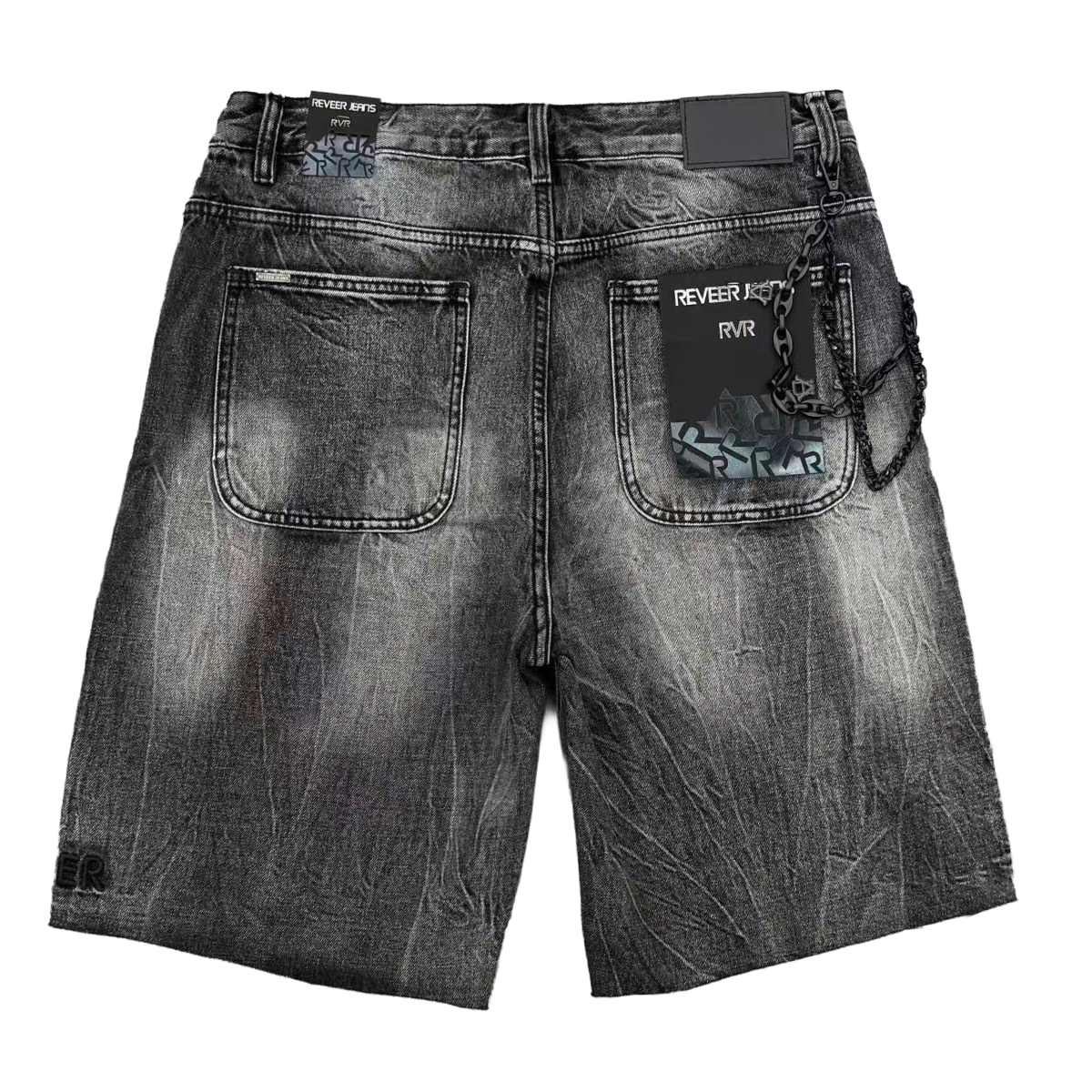 "CORE" SHADOW BLACK JEAN SHORTS (XP-07)