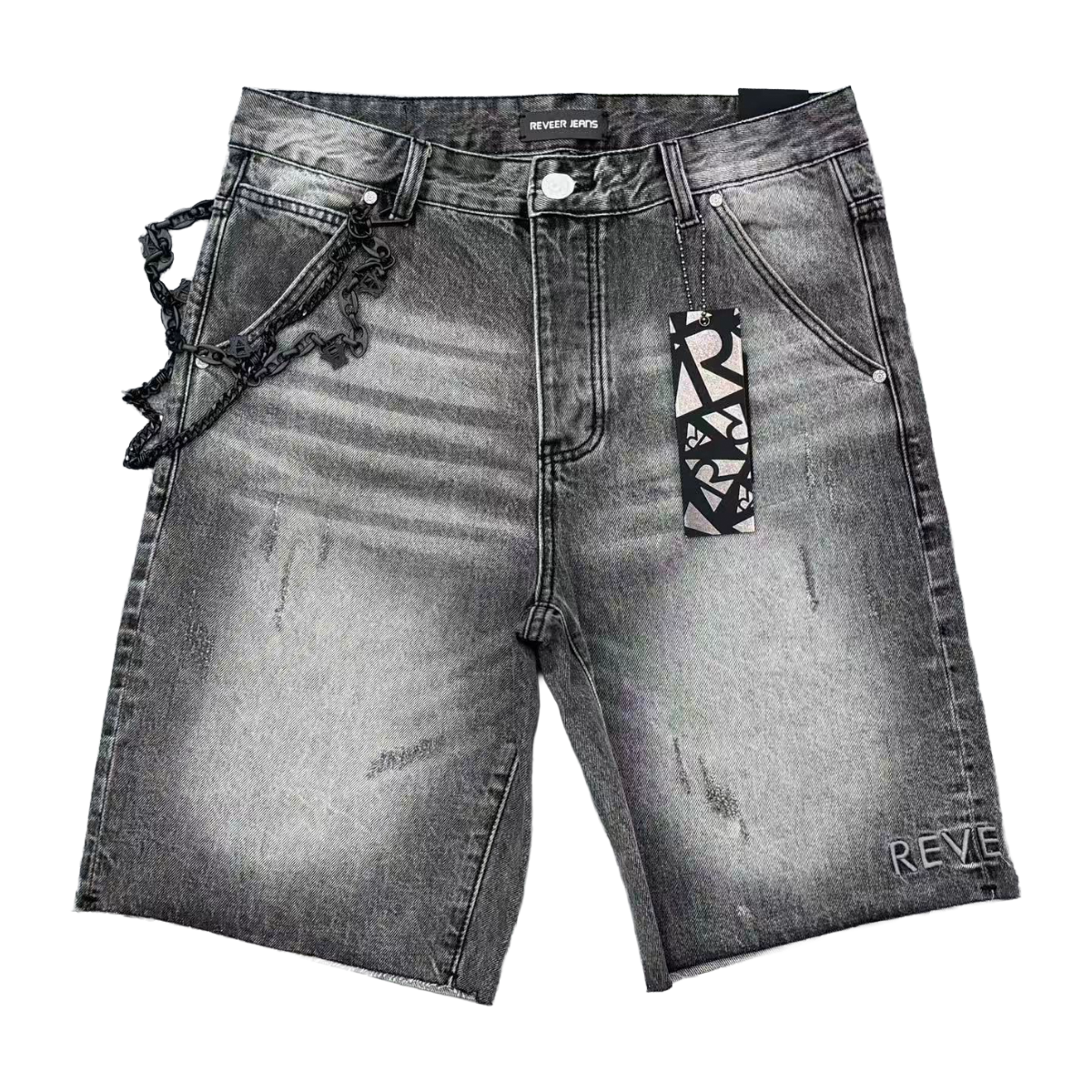 "CORE" STEEL GREY JEAN SHORTS (XP-03)