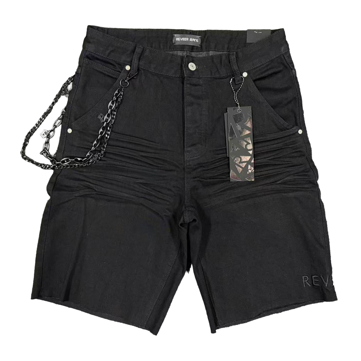 "CORE" JET BLACK JEAN SHORTS (XP-06)