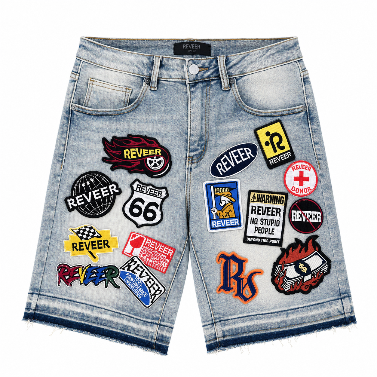 'PATCHWORK' JEAN SHORTS